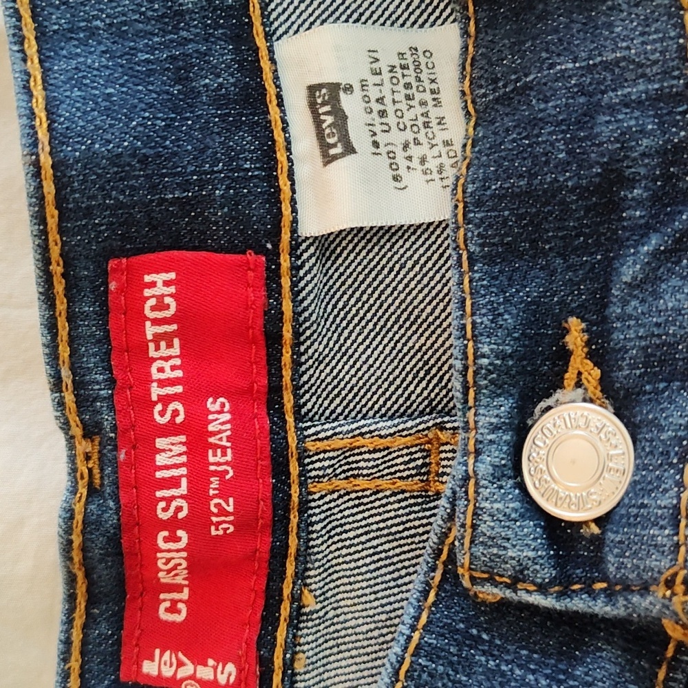 Levi's Classic Slim Tapered Stretch 512 Jeans Size 16S Dark Wash Casual Western - Picture 7 of 13